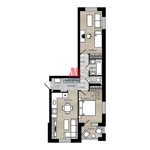 3-комн. квартира, 79,5 м², 4/7 этаж