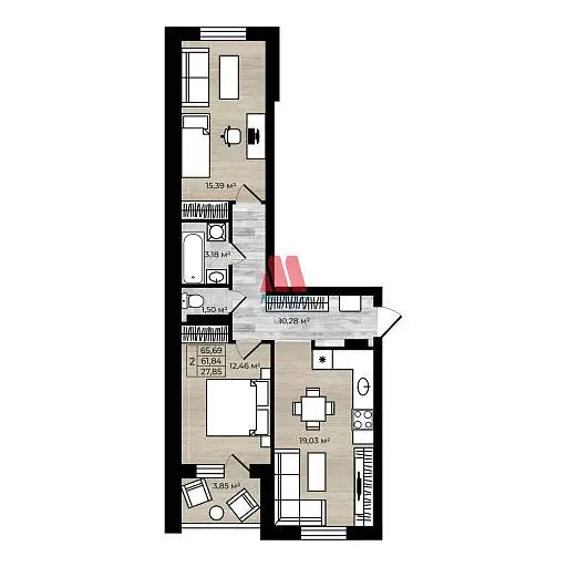 3-комн. квартира, 79,5 м², 4/7 этаж