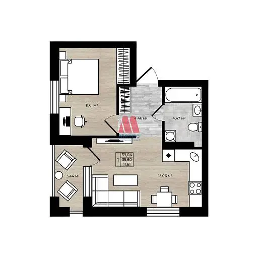 3-комн. квартира, 79,5 м², 4/7 этаж